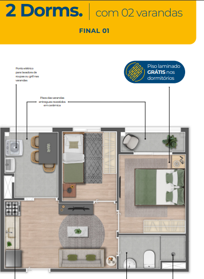 Apartamento à venda com 36m², 2 quartos sem vaga - 23
