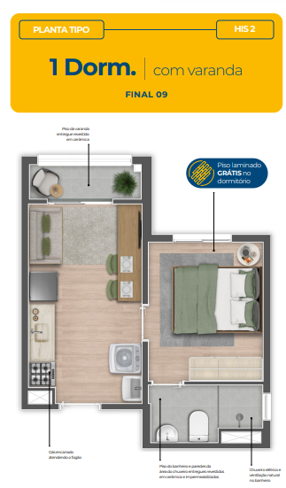 Apartamento à venda com 25m², 1 quarto sem vaga - 23