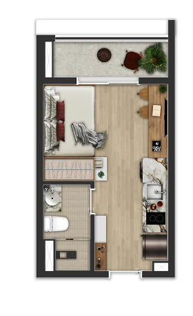 Studio à venda com 24m², 0 quartos sem vaga - 5