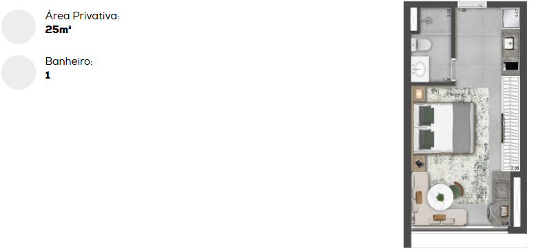 Studio à venda com 25m², 0 quartos sem vaga - 31