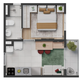 Apartamento à venda com 25m², 1 quarto sem vaga - 33