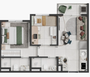 Apartamento à venda com 37m², 2 quartos sem vaga - 33