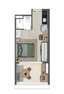 Studio à venda com 26m², 0 quartos sem vaga - 23