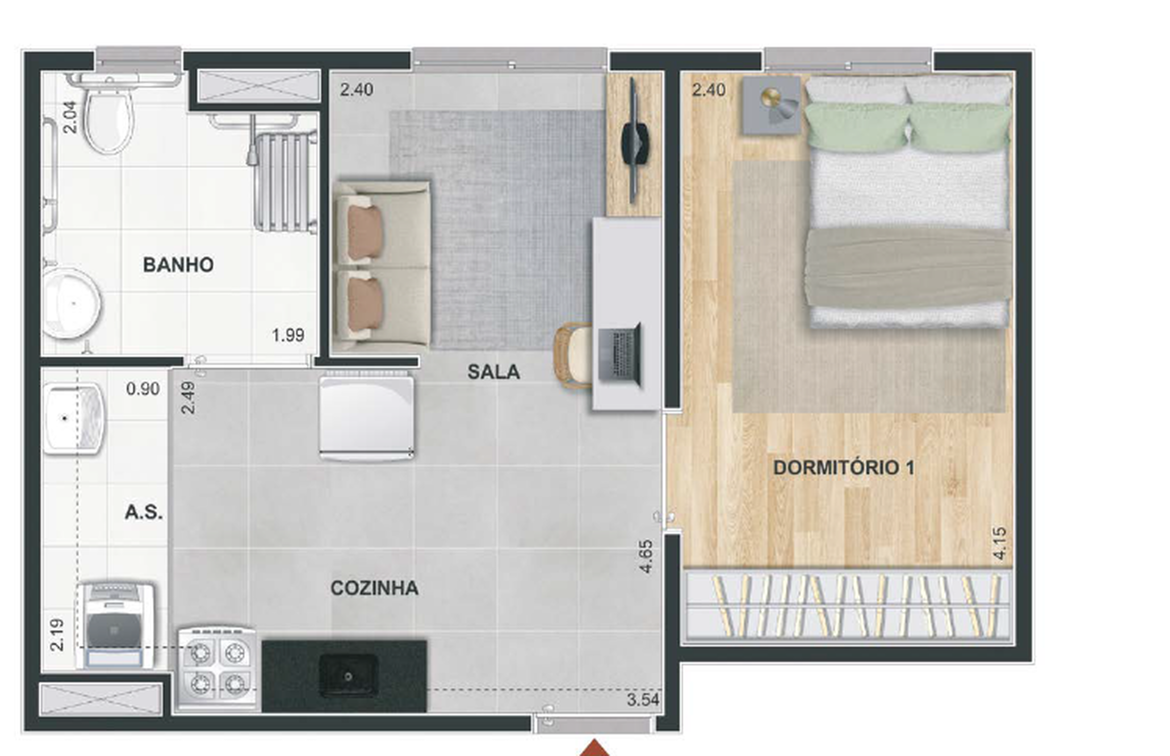 Apartamento à venda com 34m², 2 quartos sem vaga - 22