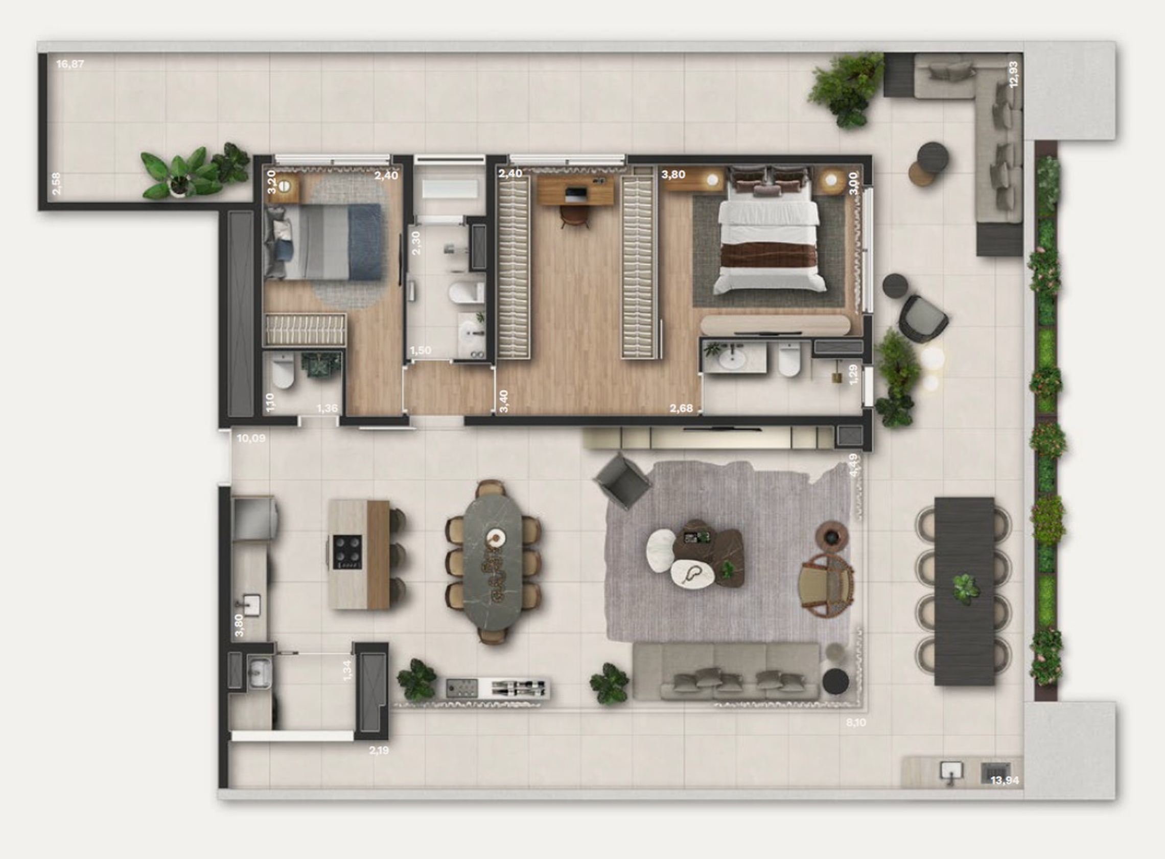 Apartamento à venda com 198m², 2 quartos com vaga - 22