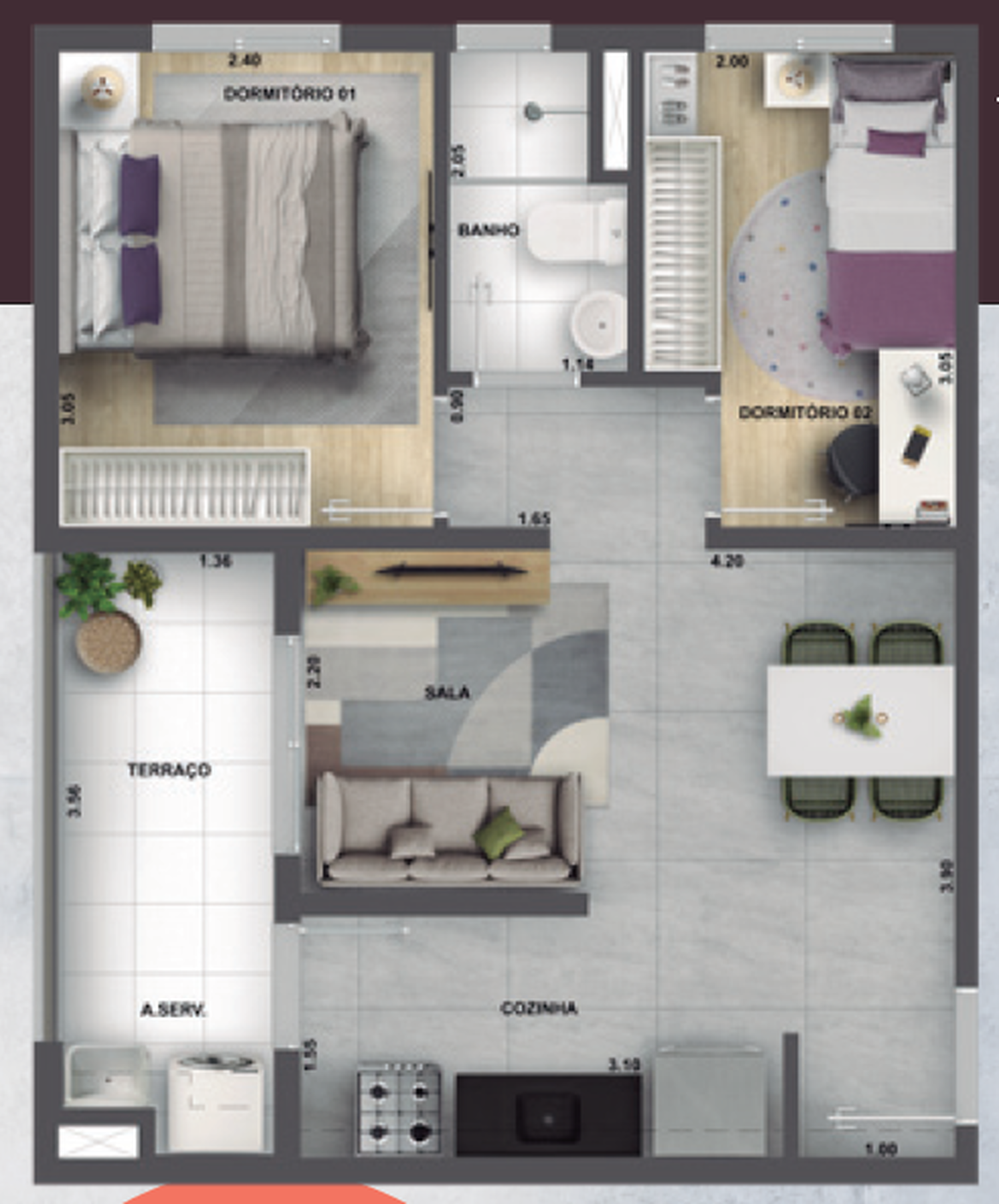 Apartamento à venda com 44m², 2 quartos sem vaga - 14