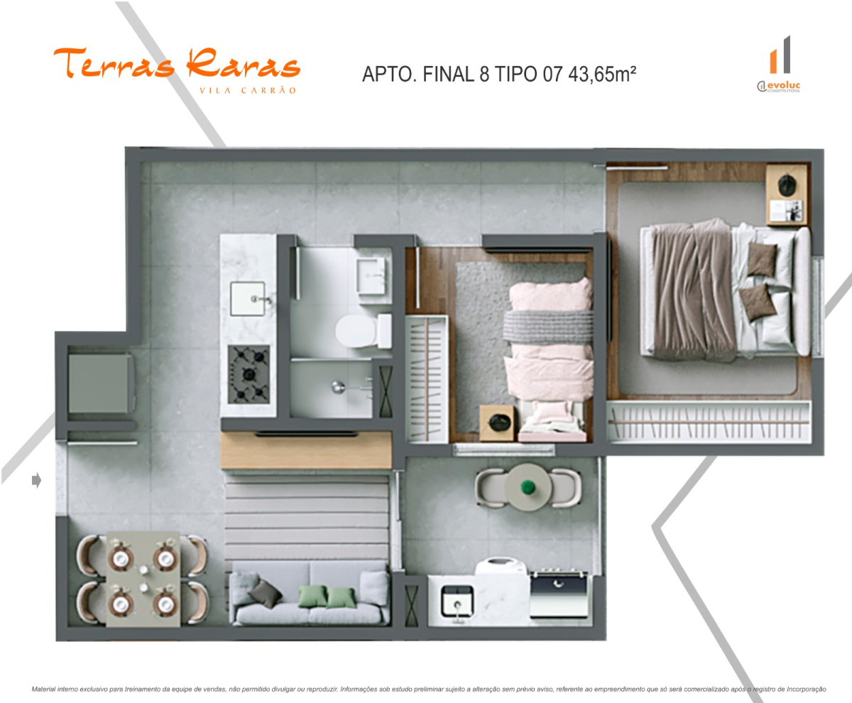 Apartamento à venda com 43m², 2 quartos com vaga - 12