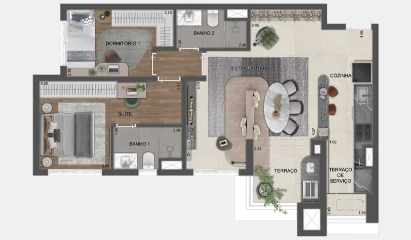 Apartamento à venda com 76m², 2 quartos com vaga - 43