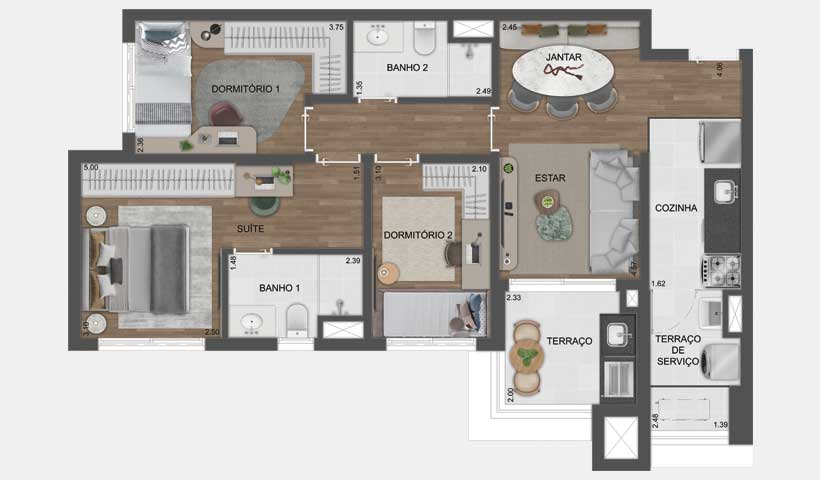 Apartamento à venda com 79m², 3 quartos com vaga - 43