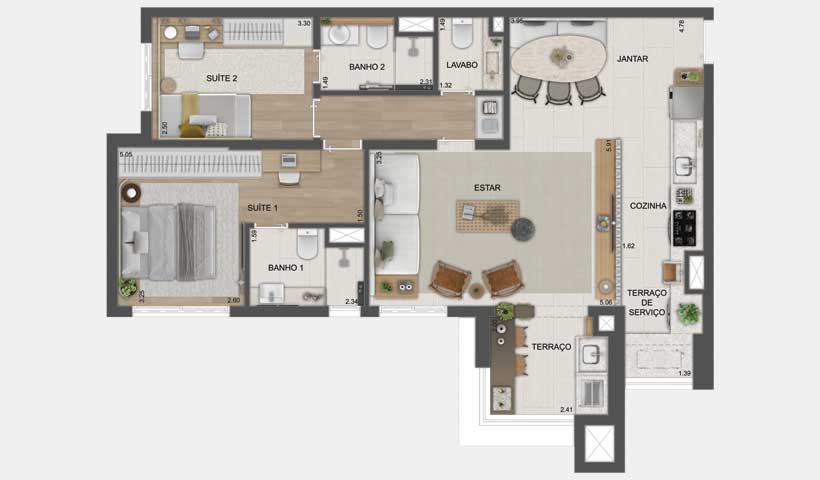 Apartamento à venda com 89m², 2 quartos com vaga - 43