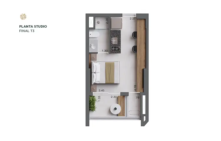 Studio à venda com 22m², 0 quartos sem vaga - 21
