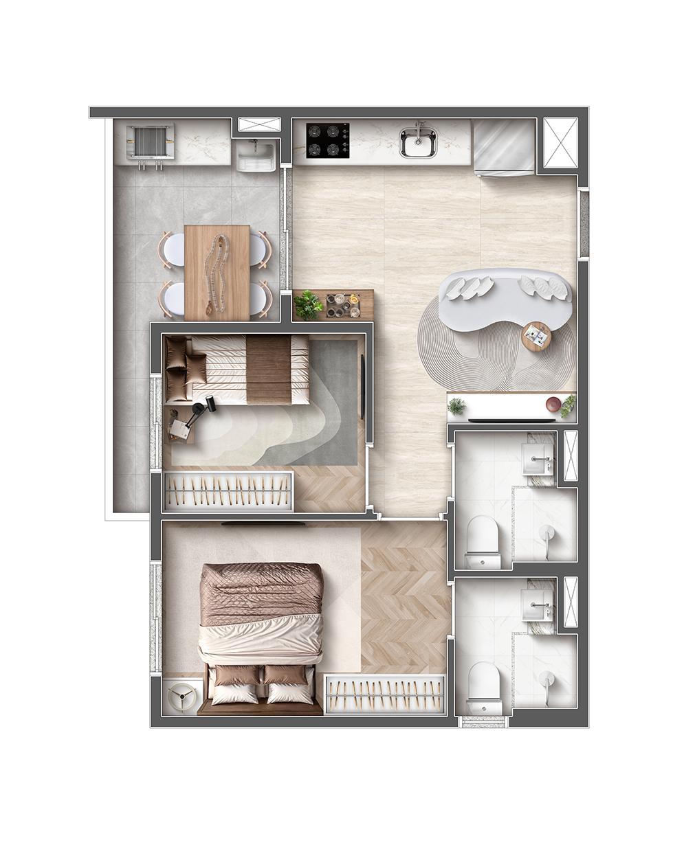 Apartamento à venda com 43m², 2 quartos sem vaga - 25