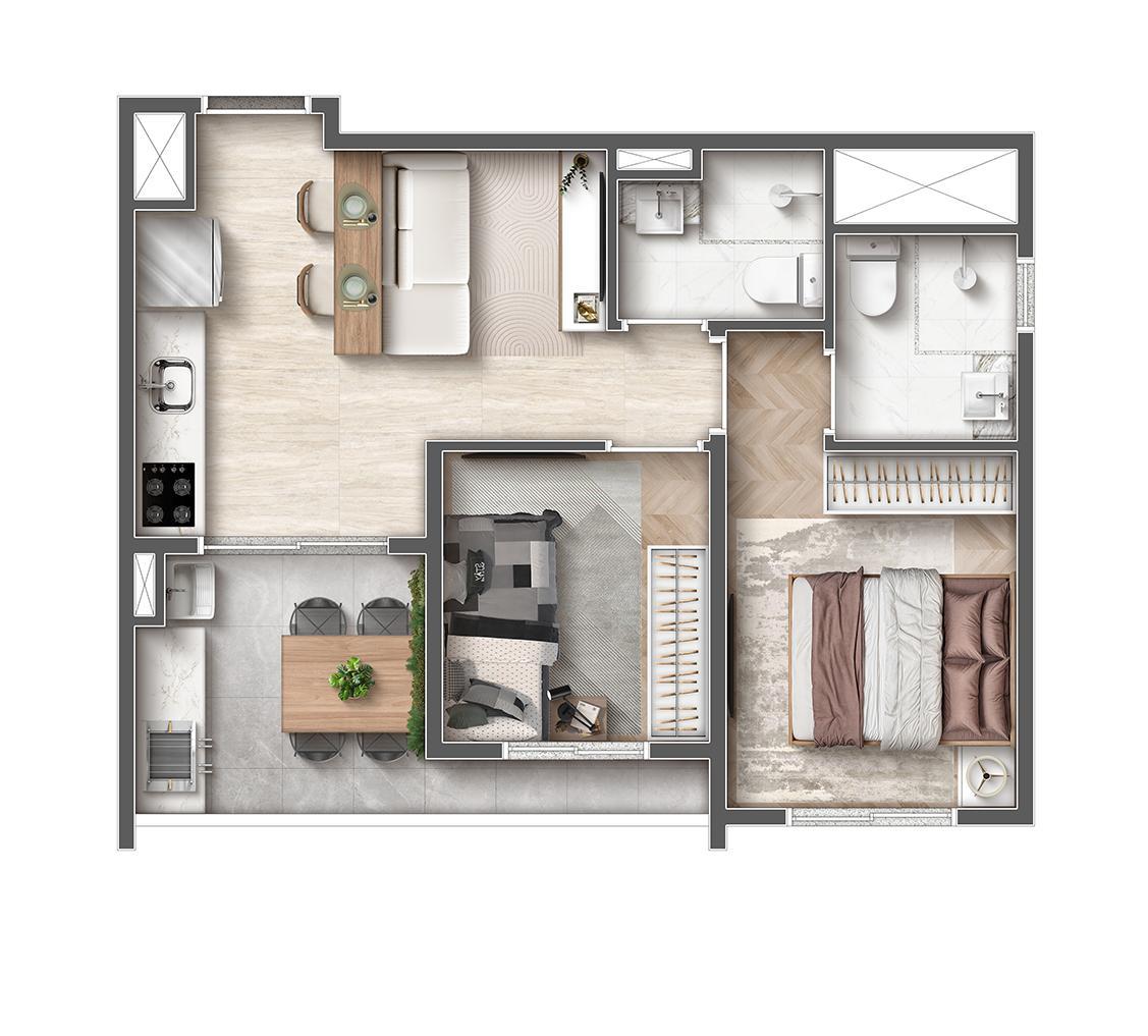 Apartamento à venda com 42m², 2 quartos sem vaga - 25