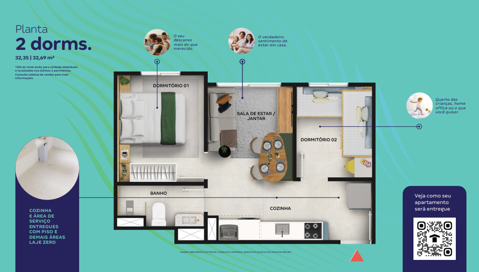 Apartamento à venda com 32m², 2 quartos com vaga - 8