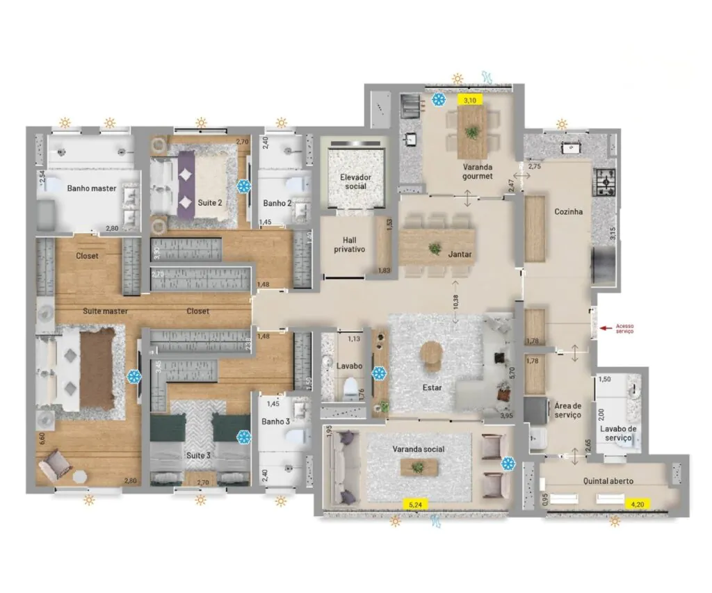 Apartamento à venda com 166m², 3 quartos com vaga - 20