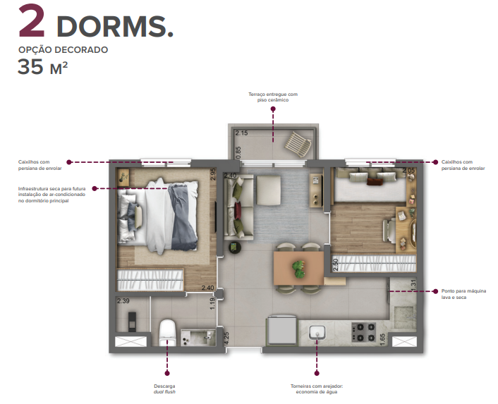 Apartamento à venda com 35m², 2 quartos sem vaga - 20