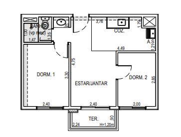 Apartamento à venda com 38m², 1 quarto sem vaga - 19