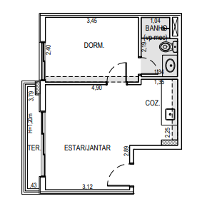 Apartamento à venda com 34m², 1 quarto sem vaga - 19
