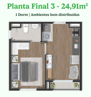 Apartamento à venda com 24m², 1 quarto sem vaga - 14