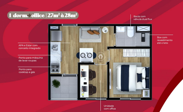 Apartamento à venda com 27m², 1 quarto sem vaga - 8