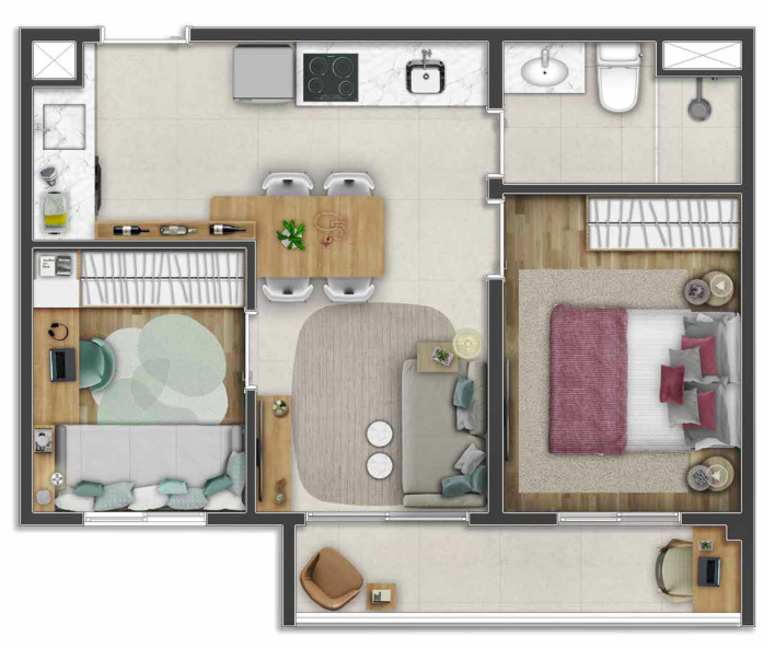 Apartamento à venda com 40m², 2 quartos sem vaga - 18