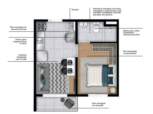Apartamento à venda com 26m², 1 quarto sem vaga - 16