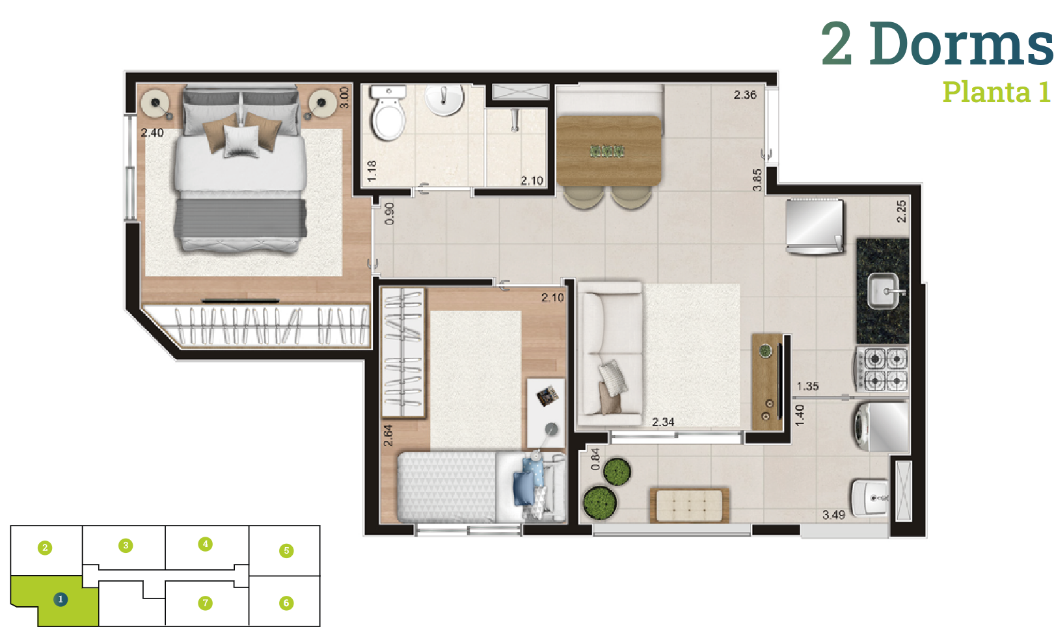 Apartamento à venda com 38m², 2 quartos sem vaga - 16