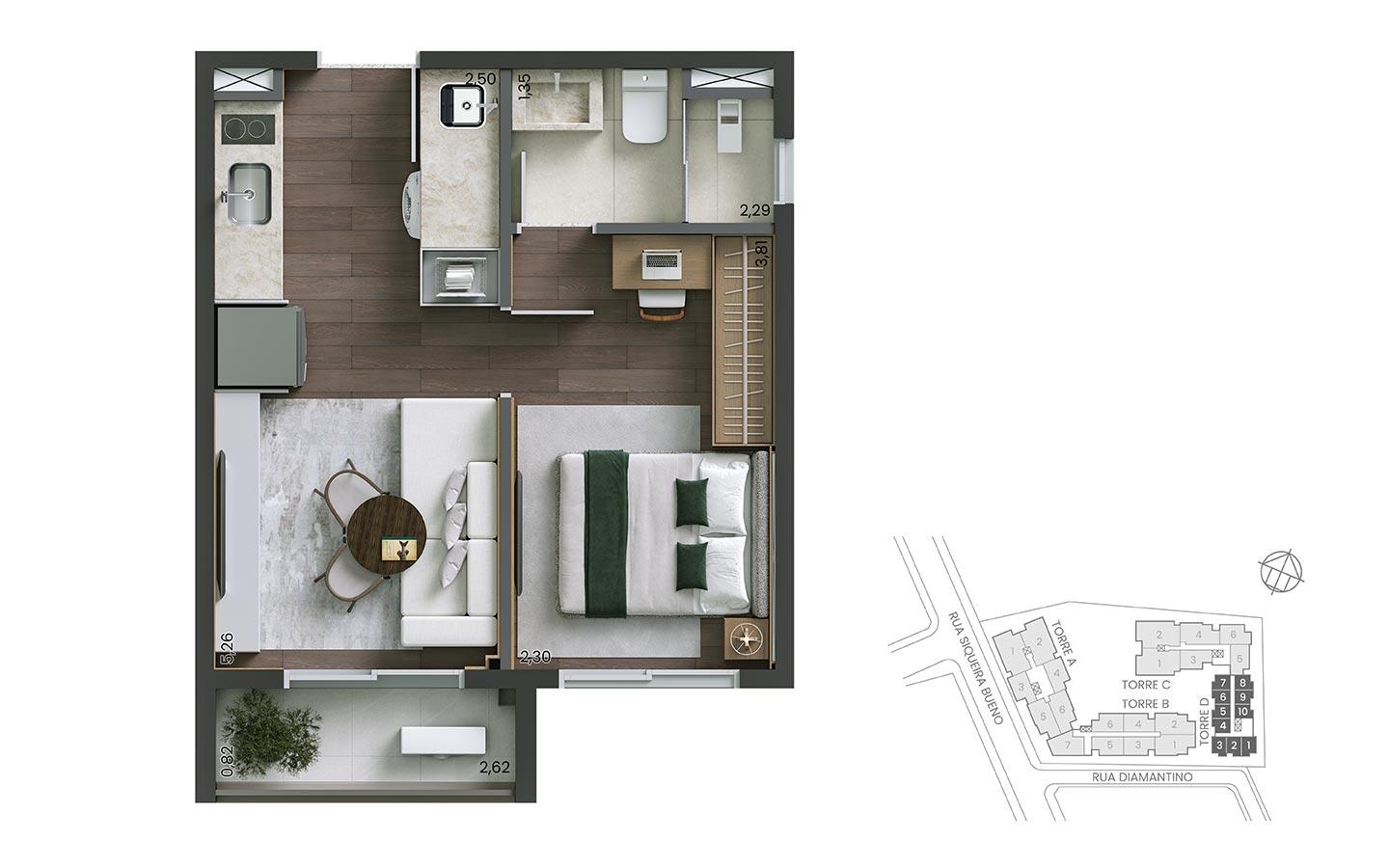 Apartamento à venda com 31m², 1 quarto sem vaga - 10