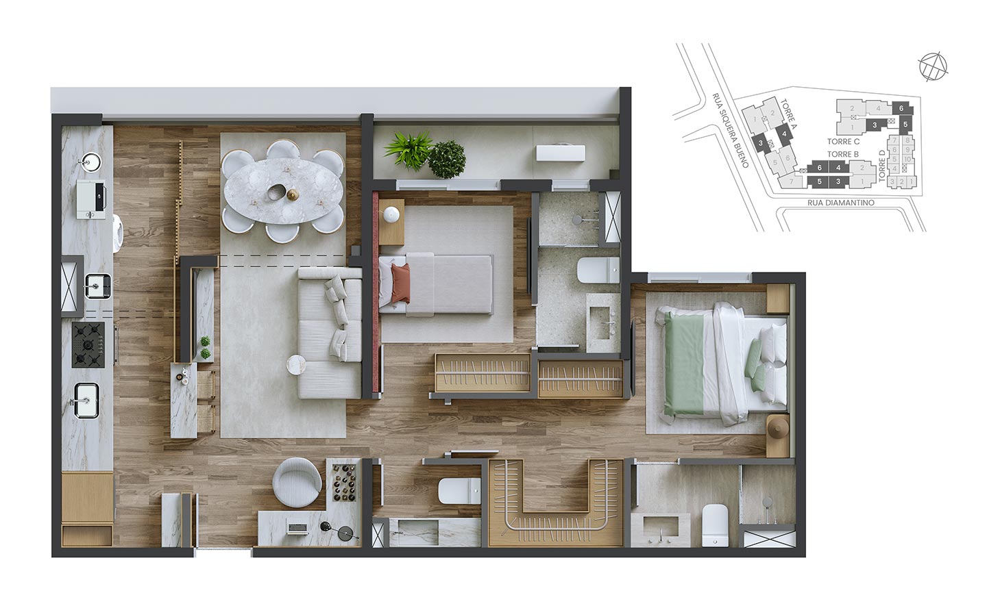 Apartamento à venda com 69m², 2 quartos com vaga - 28