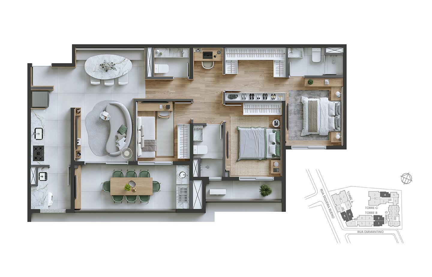 Apartamento à venda com 95m², 3 quartos com vaga - 28
