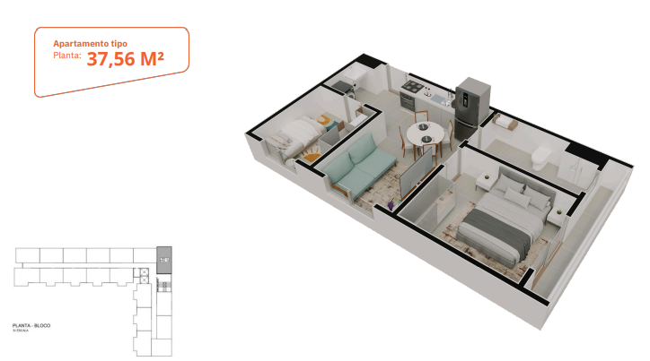 Apartamento à venda com 37m², 2 quartos com vaga - 16