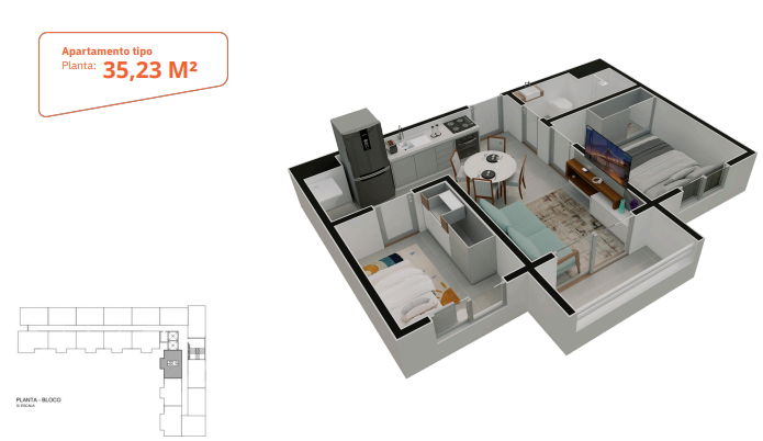 Apartamento à venda com 34m², 2 quartos com vaga - 16