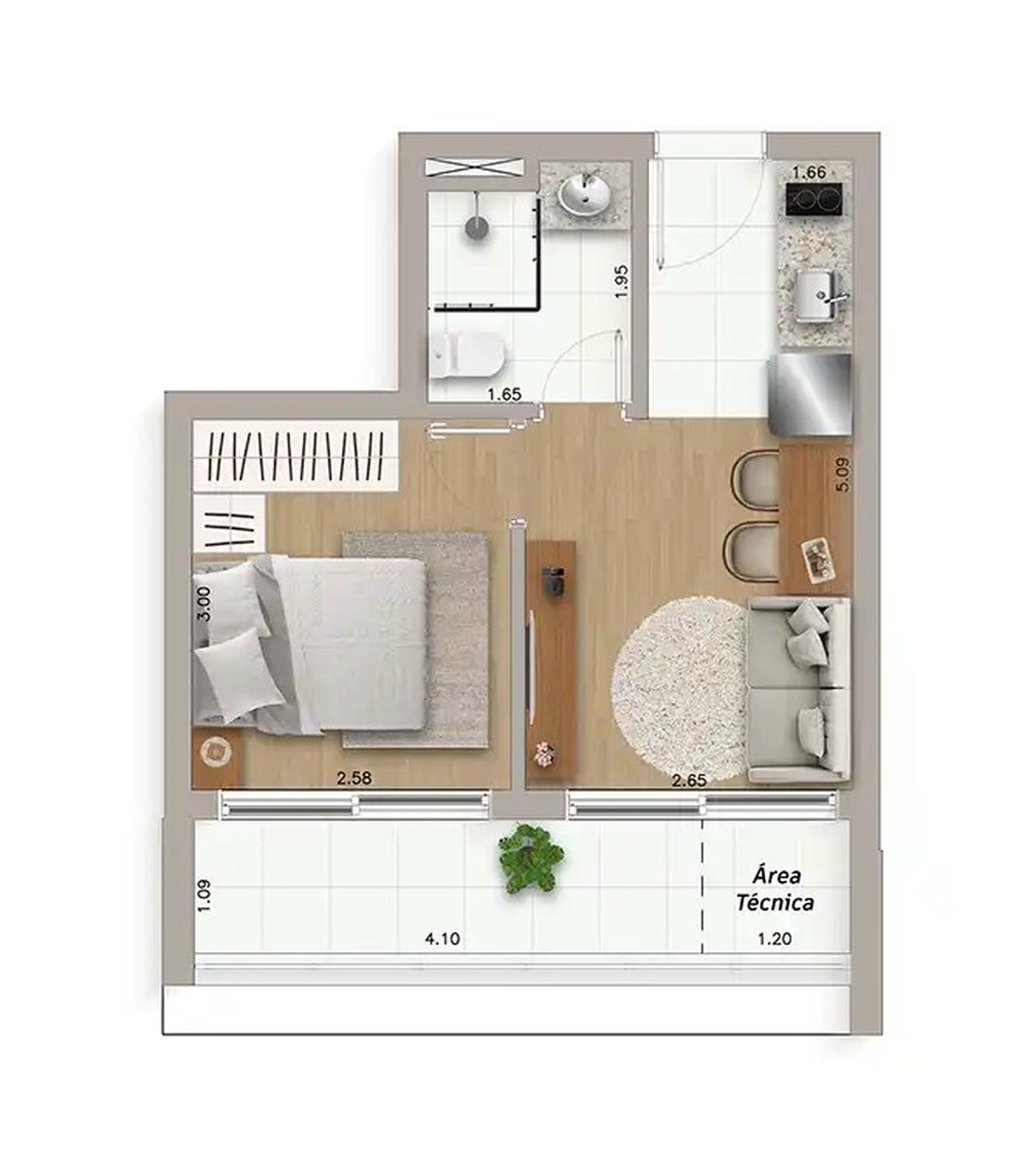 Apartamento à venda com 34m², 1 quarto sem vaga - 22