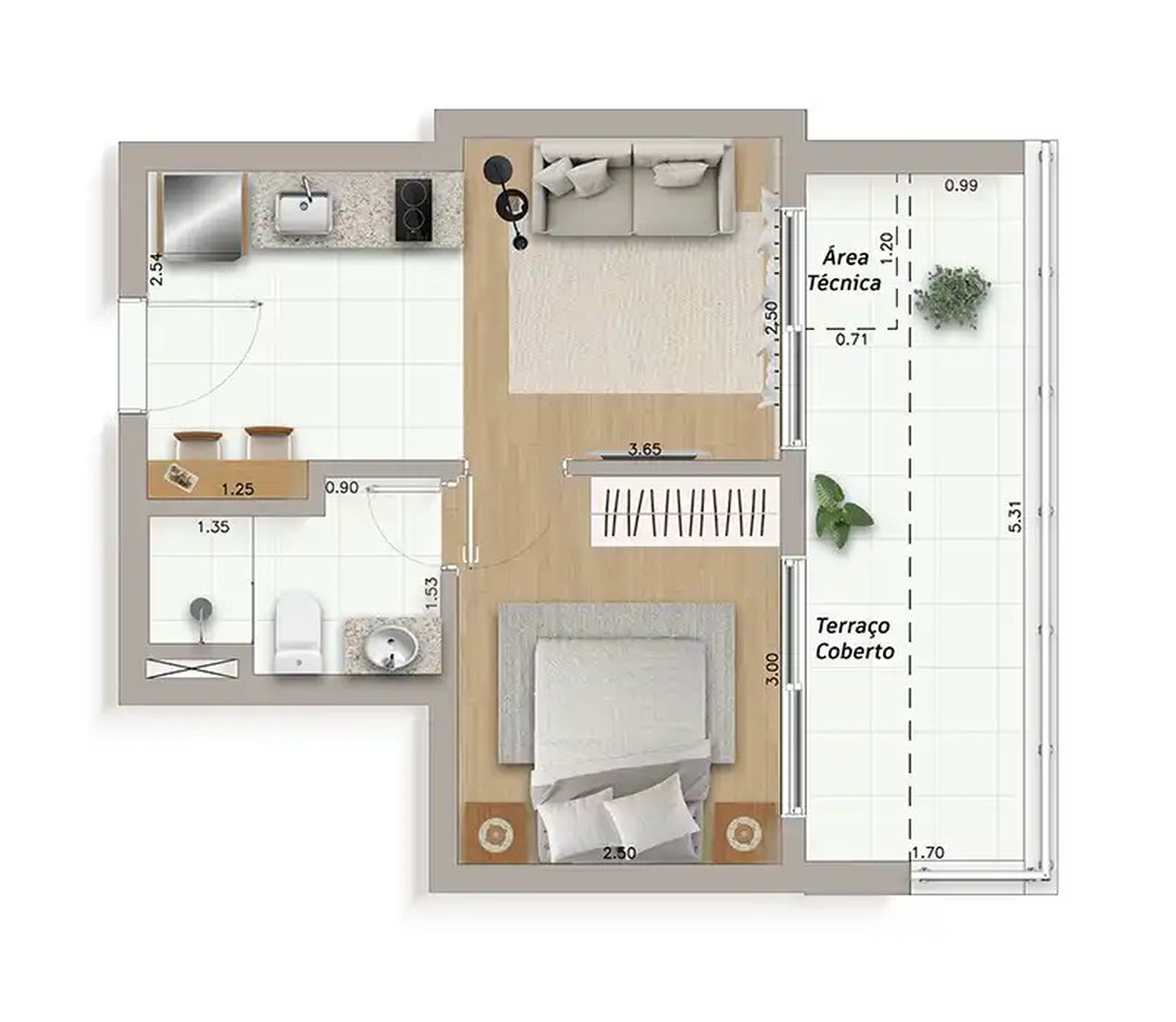 Apartamento à venda com 37m², 1 quarto sem vaga - 22