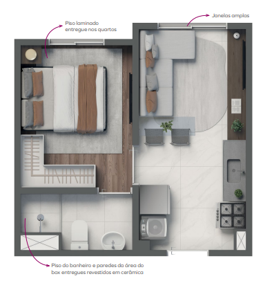 Apartamento à venda com 24m², 1 quarto sem vaga - 19