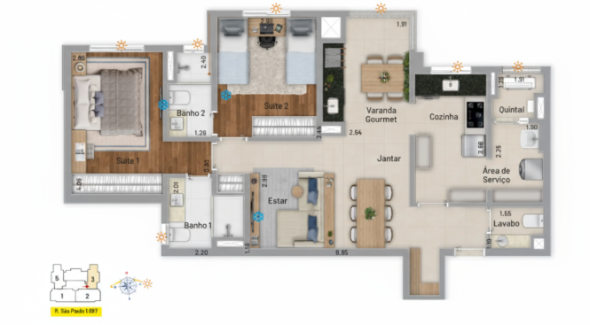 Apartamento à venda com 86m², 2 quartos com vaga - 13