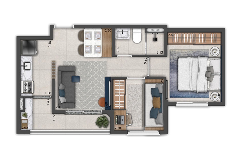 Apartamento à venda com 39m², 2 quartos sem vaga - 17