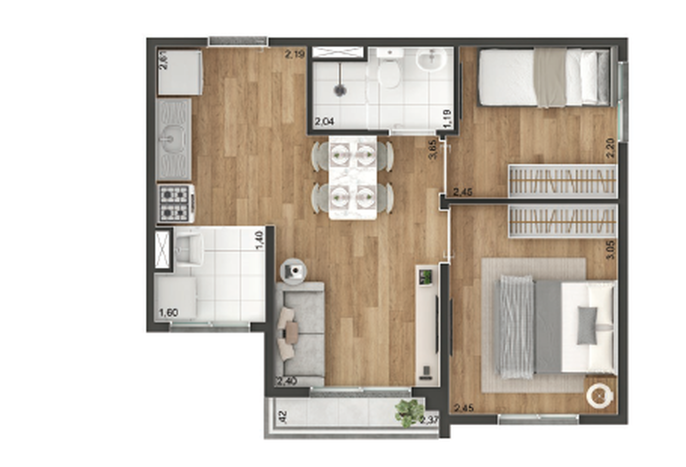 Apartamento à venda com 37m², 2 quartos sem vaga - 17