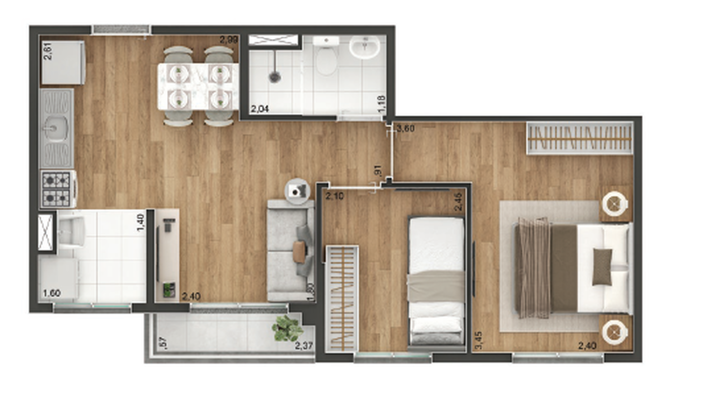 Apartamento à venda com 39m², 2 quartos sem vaga - 17