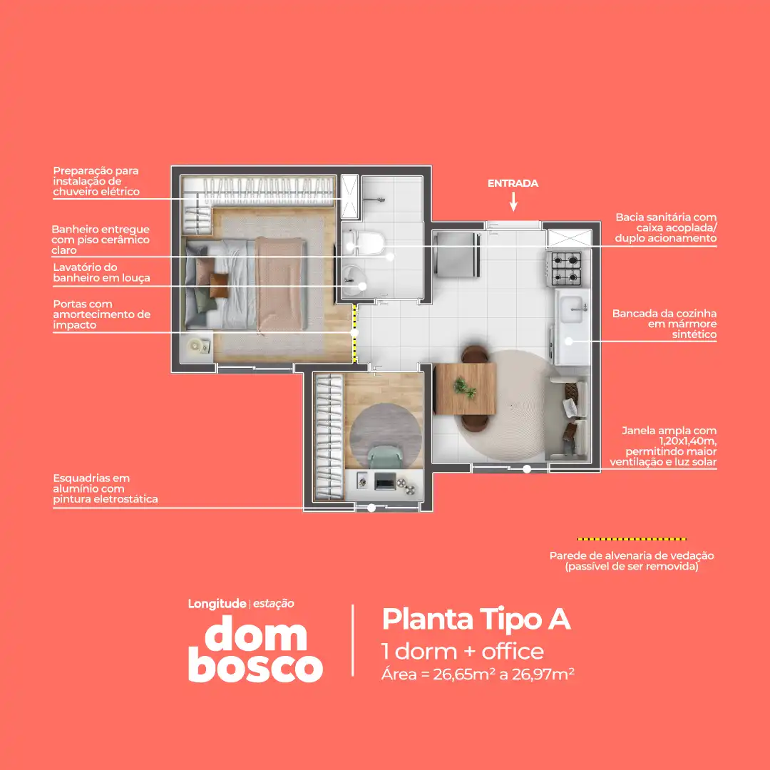 Apartamento à venda com 26m², 2 quartos sem vaga - 16