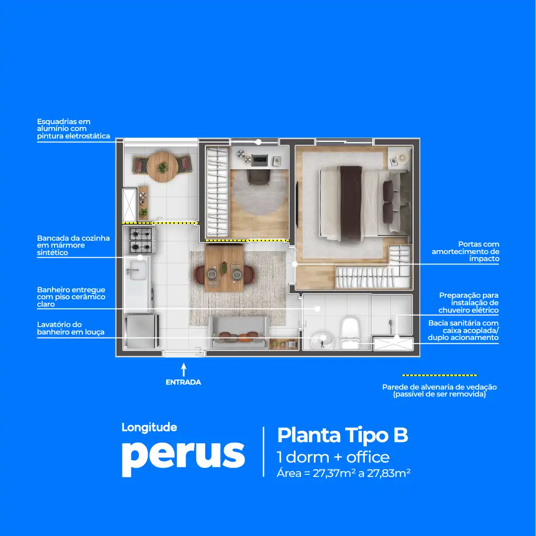 Apartamento à venda com 27m², 1 quarto sem vaga - 16
