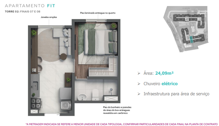 Apartamento à venda com 24m², 1 quarto sem vaga - 16