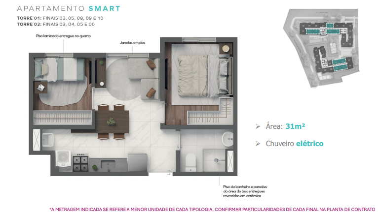 Apartamento à venda com 31m², 2 quartos sem vaga - 16
