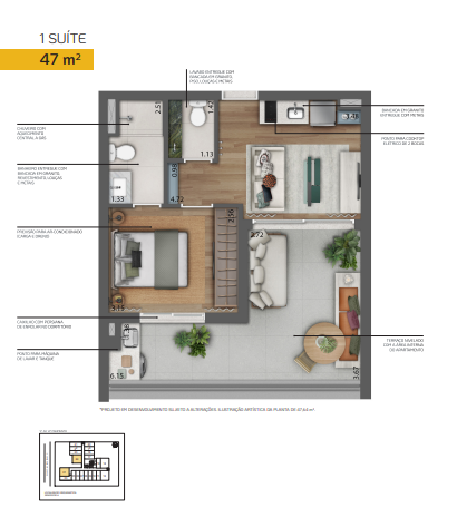 Apartamento à venda com 47m², 1 quarto sem vaga - 16