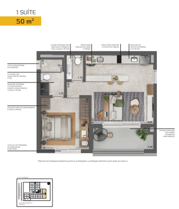 Apartamento à venda com 50m², 1 quarto sem vaga - 16