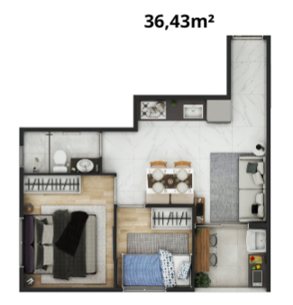 Apartamento à venda com 36m², 2 quartos sem vaga - 13