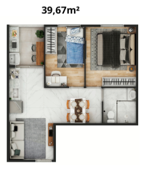 Apartamento à venda com 39m², 2 quartos sem vaga - 13