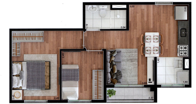 Apartamento à venda com 39m², 2 quartos sem vaga - 12