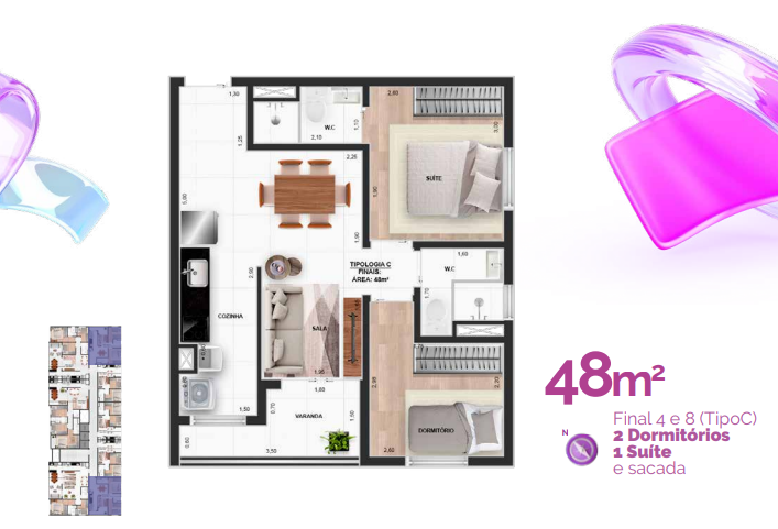 Apartamento à venda com 48m², 2 quartos com vaga - 18
