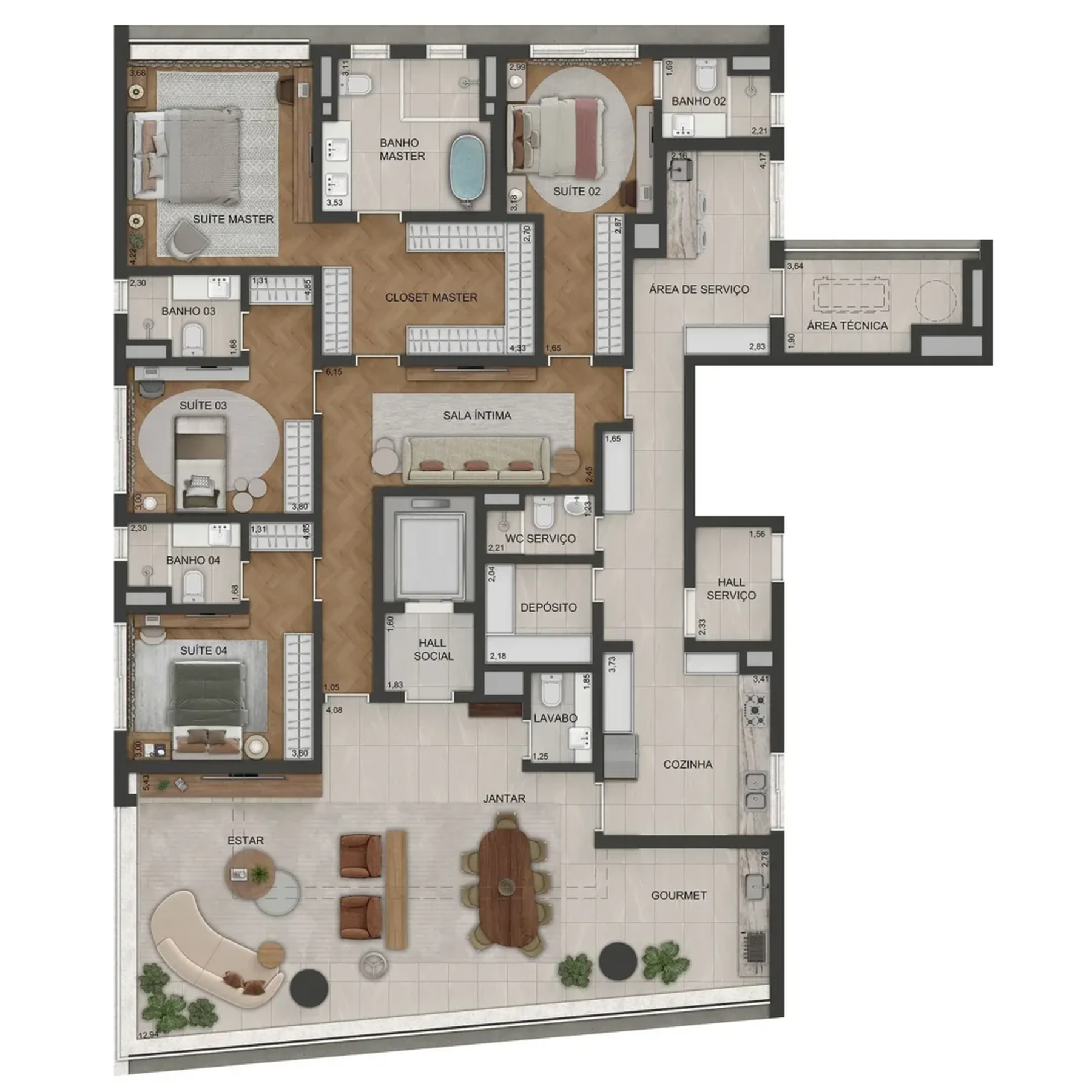 Apartamento à venda com 270m², 4 quartos com vaga - 31